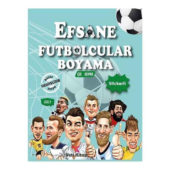 Efsane Futbolcular Boyama - Çek Kopar Stickerli