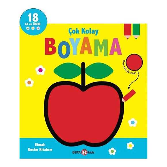 Elmalı Resim Kitabım - Çok Kolay Boyama 18 Ay ve Üzeri