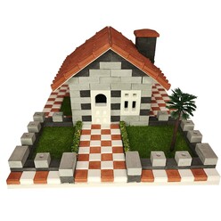 Enzo Art 1:50 Minyatür Şömineli Villa 20x16x9cm - Thumbnail