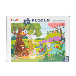 Eolo 96 Parça Puzzle - Ormanda Piknik - Yer Puzzle - Thumbnail