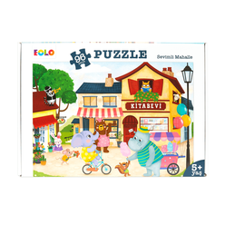 Eolo 96 Parça Puzzle - Sevimli Mahalle - Yer Puzzle - Thumbnail