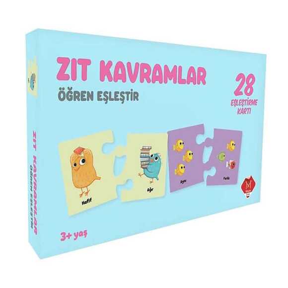 Eşleştirme Kartı - Zıt Kavramlar - Öğren Eşleştir (3+ Yaş)