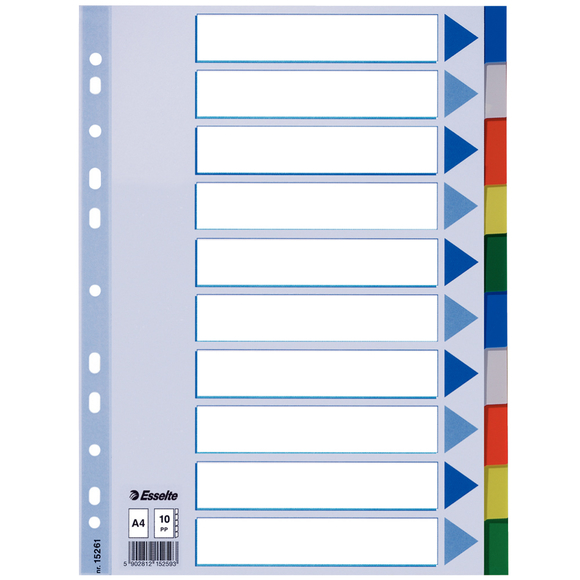 Esselte PP Renkli A4 Seperatör 152-61