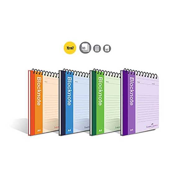 Faber Bloknot Canlı Renkler A5 80 Yp Kareli 5075000414000