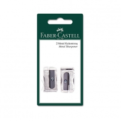 Faber-Castel Metal Üçgen Kalemtıraş 2 li Blister - Thumbnail