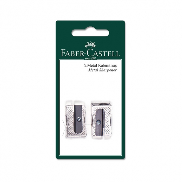 Faber-Castel Metal Üçgen Kalemtıraş 2 li Blister 