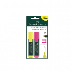 Faber-Castell 1548 Fosforlu Kalem Sari-Pembe 2 li Blister - Thumbnail