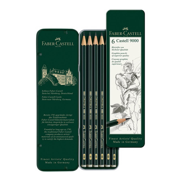 Faber Castell 9000 Derceli Kurşun Kalem 6’lı 119063