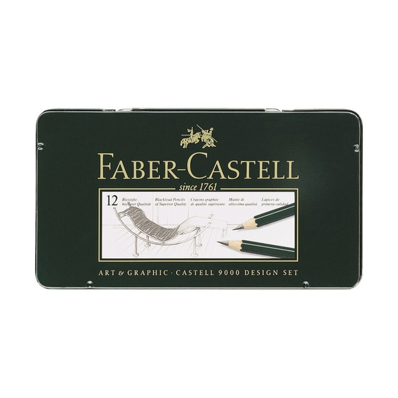 Faber Castell 9000 Design Dereceli Kurşun Kalem Seti 12’li 5B-5H 