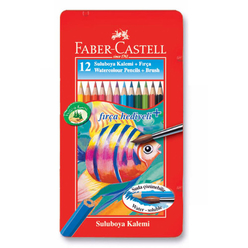 Faber Castell Aquarel Boya Kalemi Metal Kutu 12 Renk 115929 - Thumbnail