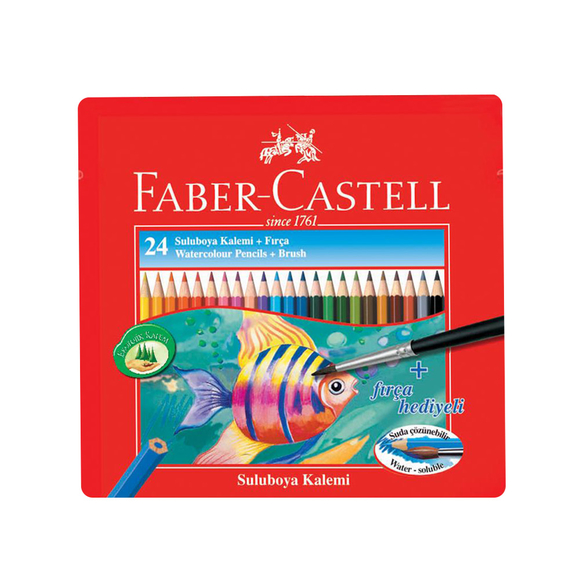 Faber Castell Aquarel Boya Kalemi Metal Kutu 24 Renk 115930