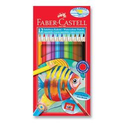 Faber Castell Aquarel Kuru Boya Kalemi Karton Kutu 12 Renk - Thumbnail