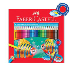 Faber Castell Aquarel Kuru Boya Kalemi Karton Kutu 24 Renk - Thumbnail