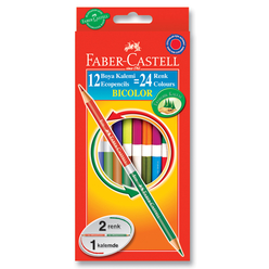 Faber Castell Bicolor Çift Taraflı Boya Kalemi 24 Renk - Thumbnail