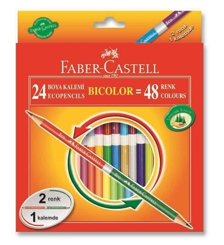 Faber Castell Bicolor Çift Uçlu Kuru Boya Kalemi 48 Renk