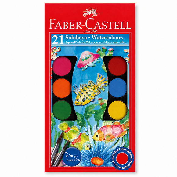 Faber Castell Büyük Boy Suluboya 21 Renk