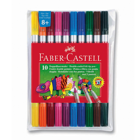 Faber Castell Çift Uçlu Keçeli Kalem 10 Renk