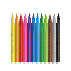 Faber Castell Comfort Serisi Keçeli Kalem 12 Renk Fırça Uçlu 5068155242 - Thumbnail