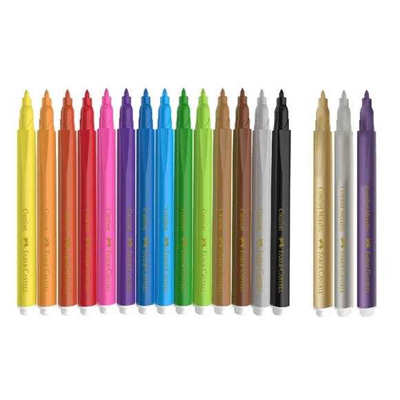 Faber Castell Comfort Serisi Keçeli Kalem 18 Renk 15+3 Metalik Renk 5068155241