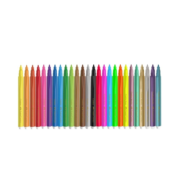 Faber Castell Comfort Serisi Keçeli Kalem 24 Renk Neon+Metalik+Klasik Renkler 5068155243