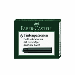 Faber Castell - Faber Castell Dolma Kalem Kartuşu Siyah 6’Lı 185507