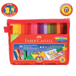 Faber Castell Eğlenceli Çantalı Keçeli Kalem 16 Renk - Thumbnail