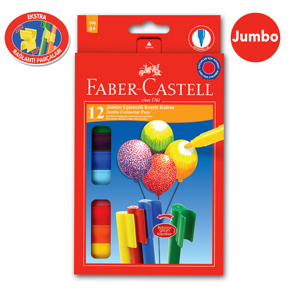 Faber Castell Eğlenceli Jumbo Keçeli Kalem 12 Renk