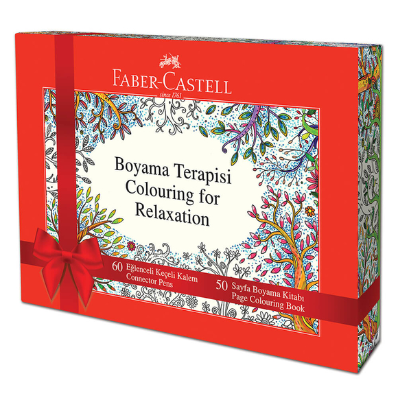 Faber Castell Eğlenceli Keçeli Kalem 60 Renk ve Boyama Terapisi Kitabı 155066