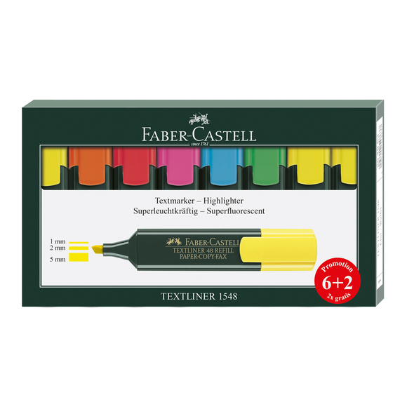 Faber Castell Fosforlu Kalem 6+2 254863