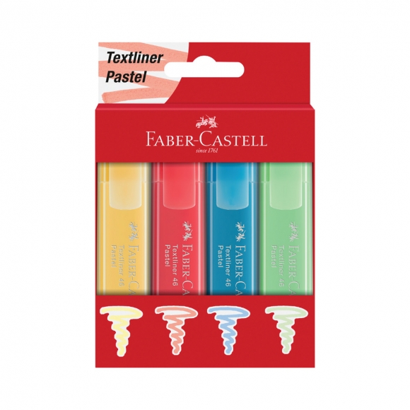 Faber Castell Fosforlu Kalem Pastel Renkler 4 lü Blister 244624