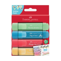 Faber Castell Fosforlu Kalem Pastel Renkler 4 ’lü Paket 5030254625 - Thumbnail