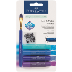 Faber Castell Gelato 4 Renk Mum Boya Mavi Tonlar 121803 - Thumbnail