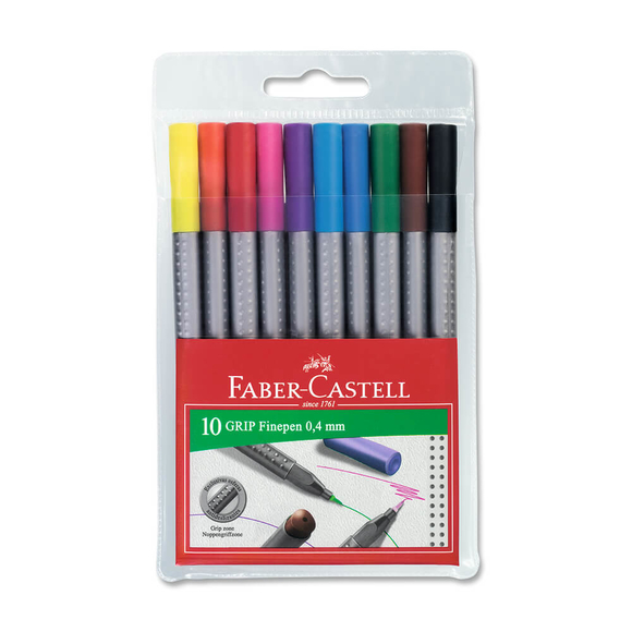 Faber Castell Grip Finepen Keçeli Kalem 0.4 mm 10 Renk 151610