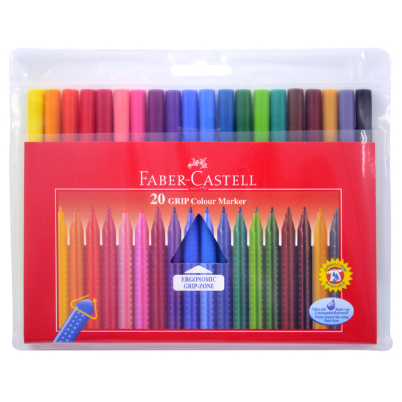 Faber Castell Grip Keçeli Kalem 20 Renk Poşet