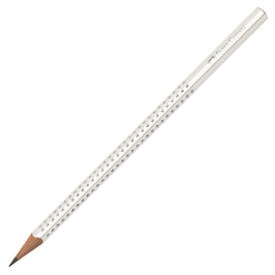 Faber Castell Grip Sparkle Üçgen Kurşun Kalem Beyaz 118305 - Thumbnail