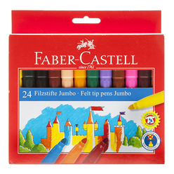 Faber Castell Jumbo Keçeli Kalem 24 Renk 554324 - Thumbnail