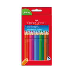 Faber Castell Jumbo Triangular Üçgen 12'li Kuru Boya Kalemi 31116615 - Thumbnail