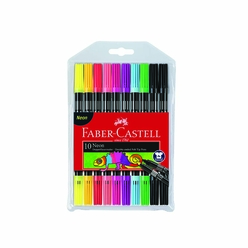 Faber Castell Keçeli Kalem 10 Renk Çift Taraflı Neon 5062151109 - Thumbnail