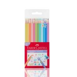 Faber Castell Kuru Boya Kalemi 12 Renk Üçgen Gövde Pastel Renkler 5171116313 - Thumbnail