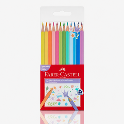 Faber Castell Kuru Boya Kalemi 12 Renk Üçgen Gövde Pastel Renkler 5171116313 - Thumbnail