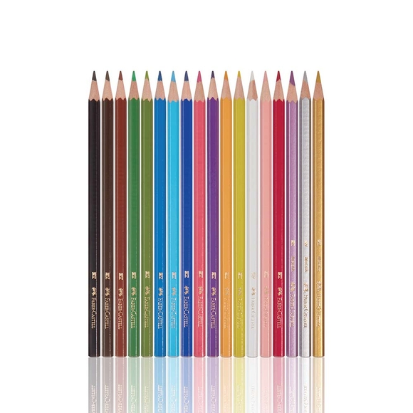 Faber Castell Kuru Boya Kalemi 15+3 Metalik Renk Hediyeli 5171116314