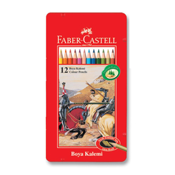 Faber Castell Kuru Boya Kalemi Metal Kutu 12 Renk - Thumbnail