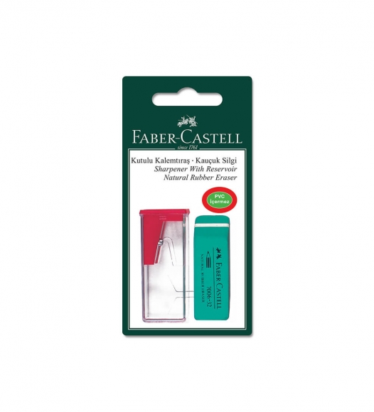 Faber-Castell Kutulu Kalemtıraş+Silgi Seti Blister