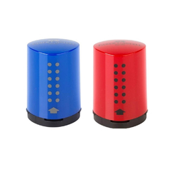 Faber Castell Mini Grip Kalemtıraş Kırmızı Mavi 183710 - Thumbnail