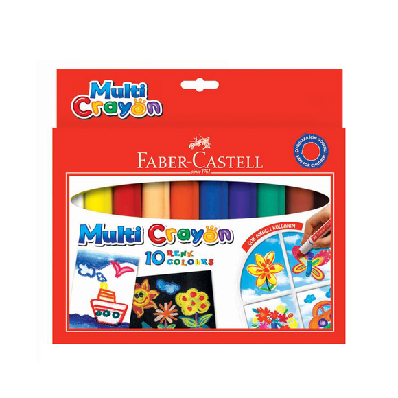 Faber Castell Multi Crayon Pastel 10 Renk