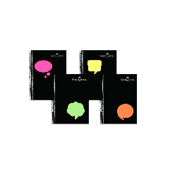 Faber Castell - Faber Castell Neon PP Kapak Çizgili 100 Yaprak Defter