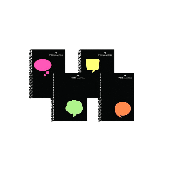 Faber Castell Neon PP Kapak Çizgili 100 Yaprak Defter