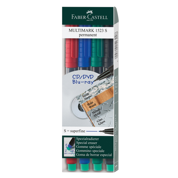 Faber Castell Permanent Asetat Kalemi (M) 4’lü Takım 152504