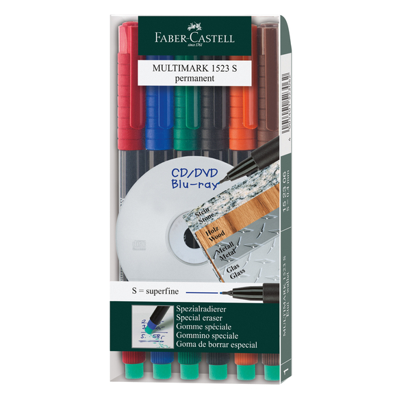 Faber Castell Permanent Asetat Kalemi (M) 6’lı Takım 152506