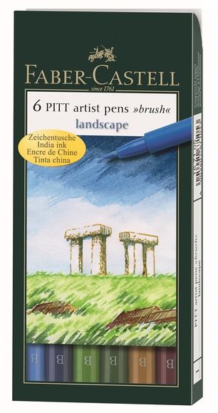 Faber Castell Pitt Çizim Kalemi Fırça Uç Manzara 6’lı 167105
